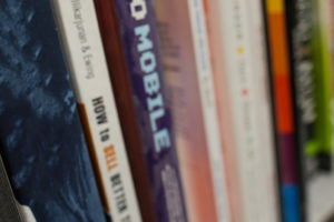 Books on a bookshelf