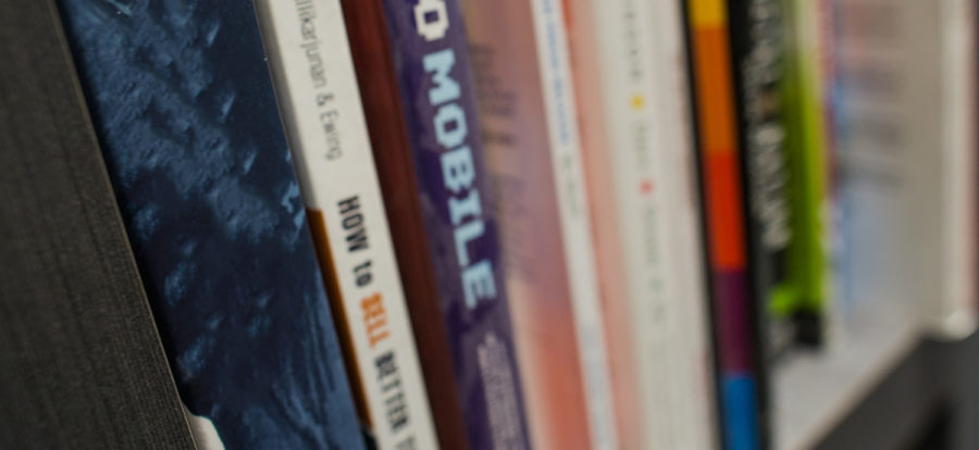 Books on a bookshelf