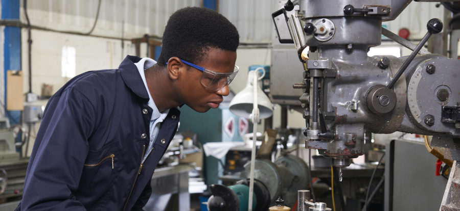 Man operating machinery recruit veterans