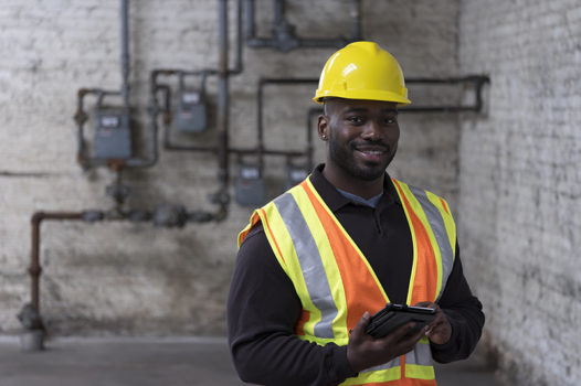 Worker in hard hat