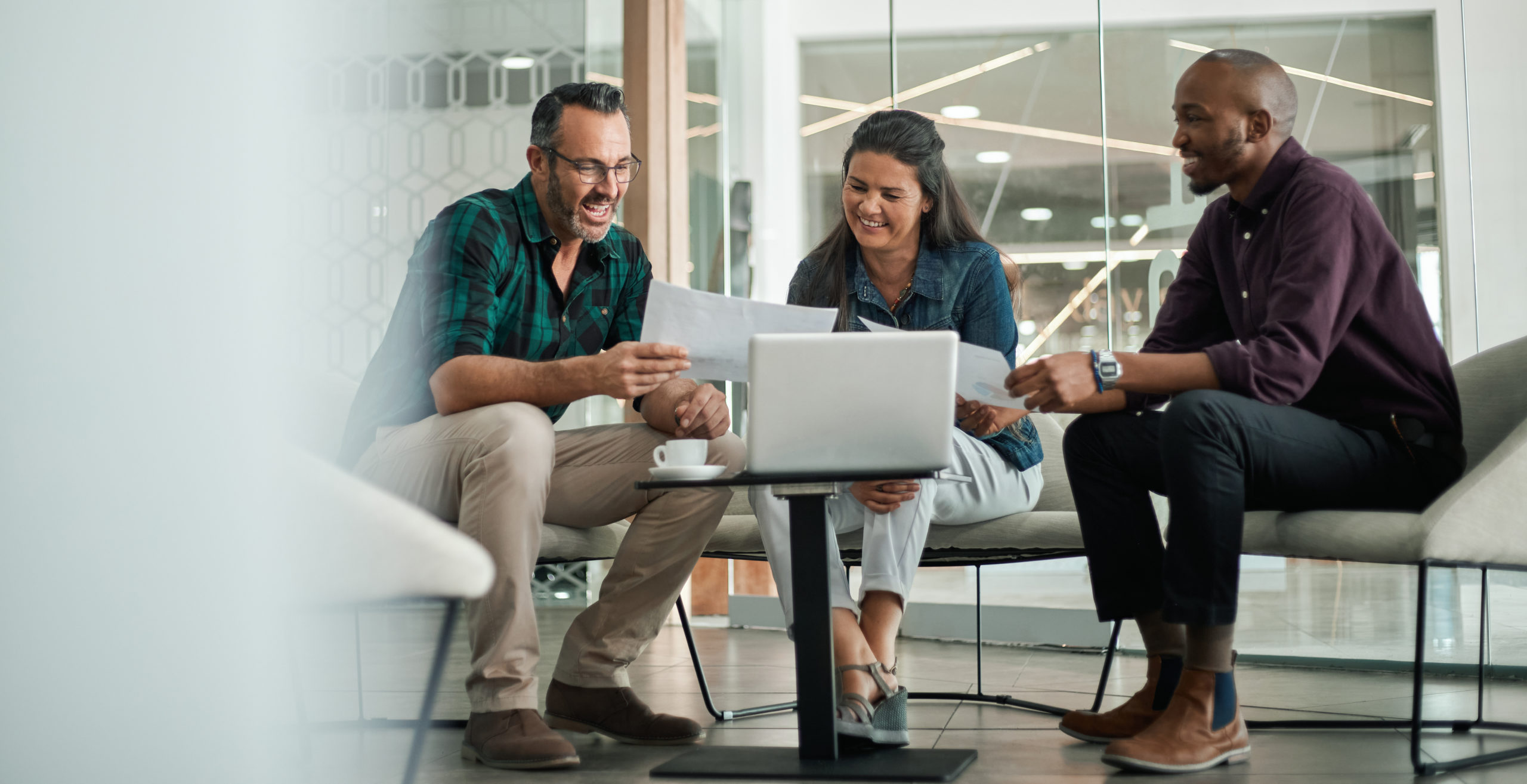 Casual office meeting