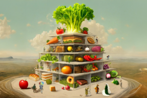 Food pyramid illustration representing importance of staffing