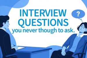 Man asking woman questions during job interview