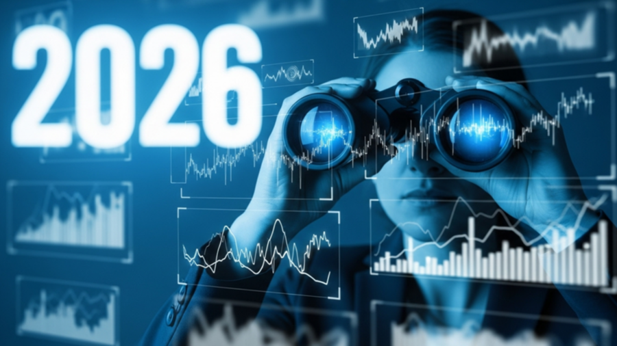 Woman looking through binoculars representing staffing trends to watch in 2026